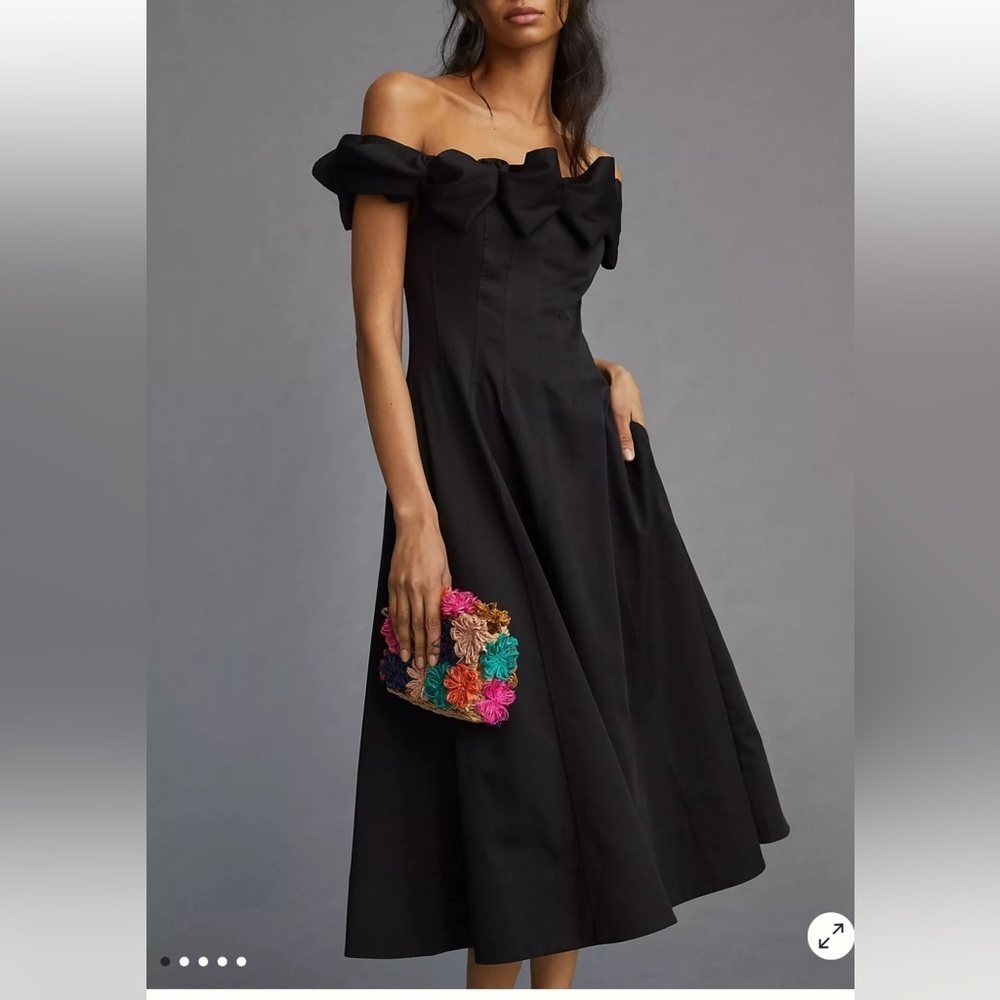 Maeve Off-Shoulder Bow Midi Dress